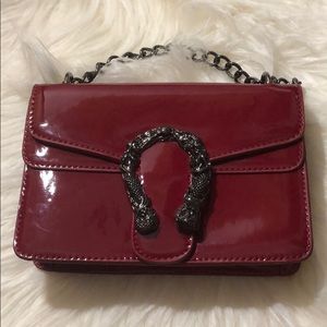 Wine red trendy purse